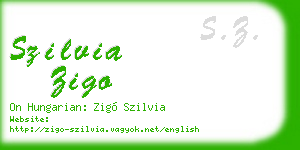 szilvia zigo business card